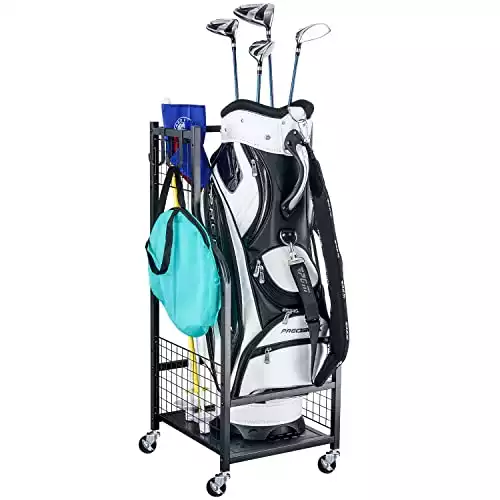 Mythinglogic Golf Bag Storage Organizer Rack