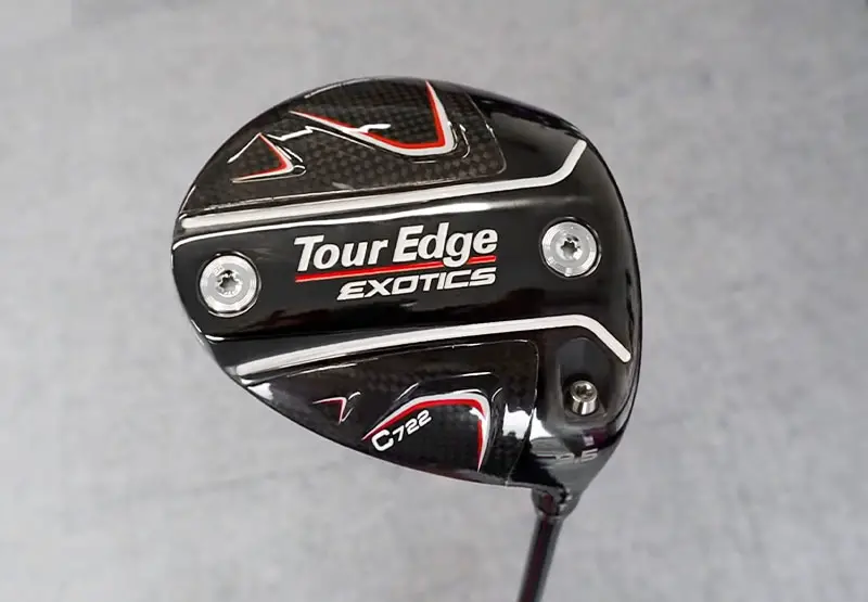 Close up photo of the bottom of the Tour Edge Exotics C722 driver