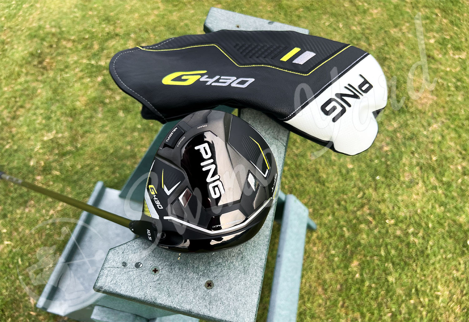 The Ping G430 SFT Driver and headcover at the golf course