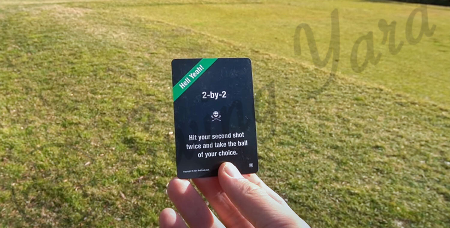 A green Bad Cards fore good golfers at the golf course