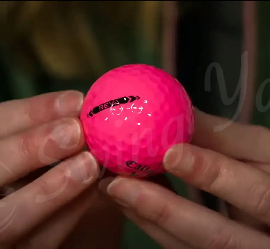 Me showing a Reva print design in the side of a ball from Callaway
