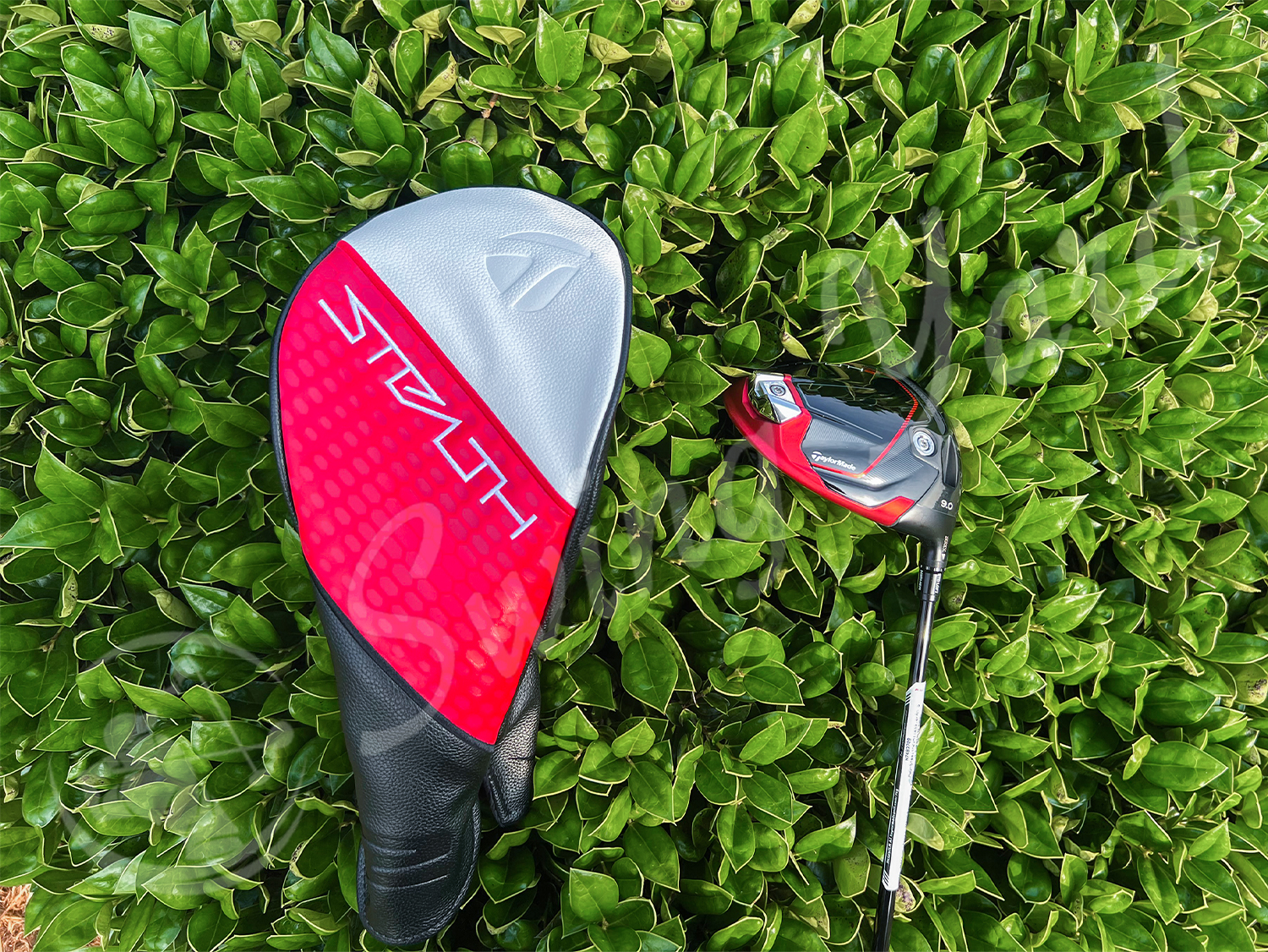 The TaylorMade Stealth 2 headcover and a driver