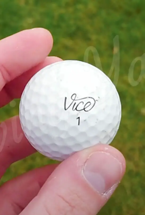 A Vice Drive ball in my hand for testing