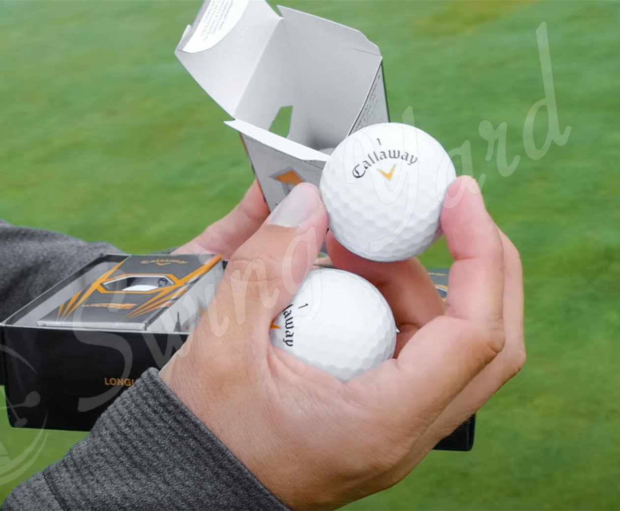 Me getting Callaway Warbird balls inside the pack for testing