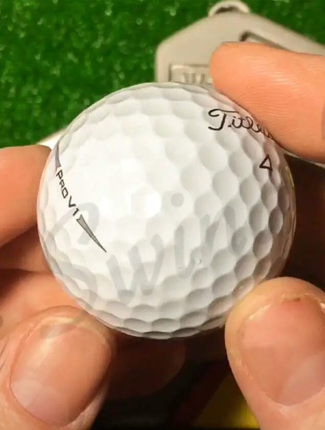 Me holding Titleist Pro V1 ball at the golf course