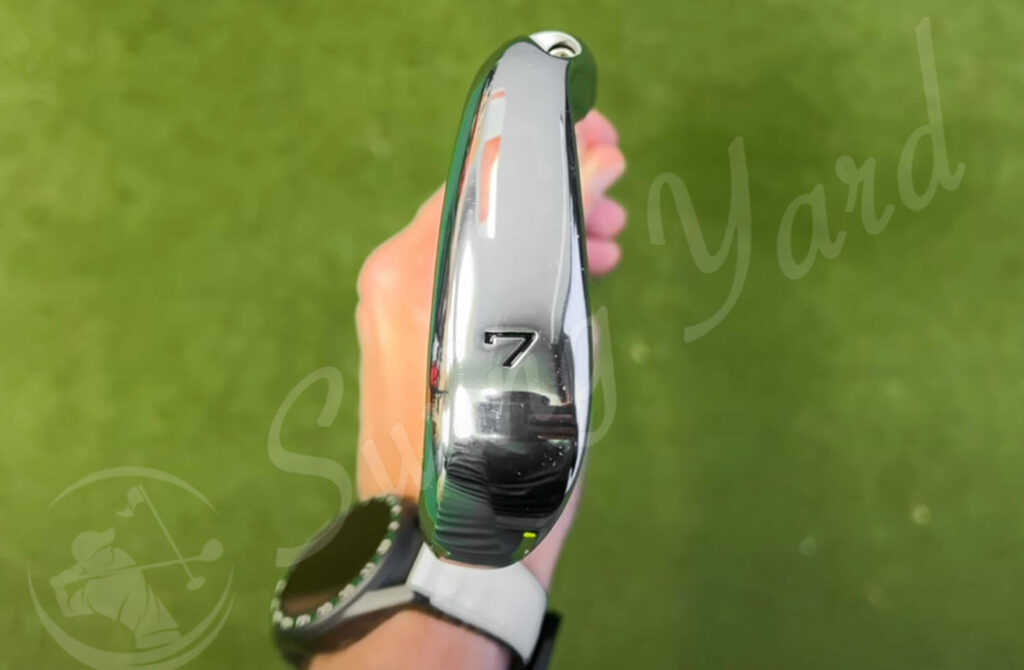 Me holding a number 7 Callaway Paradym X Iron at the golf course