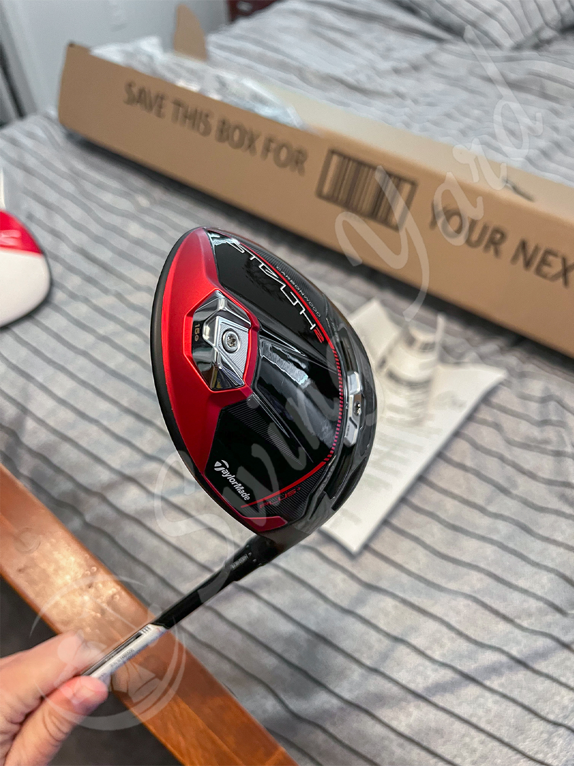 A TaylorMade Stealth 2 Plus driver with15g weight