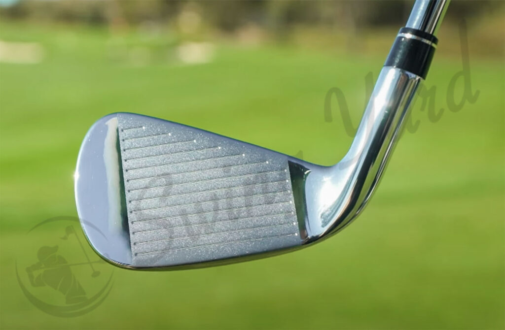 A forged 455 face design of Callaway Paradym X iron