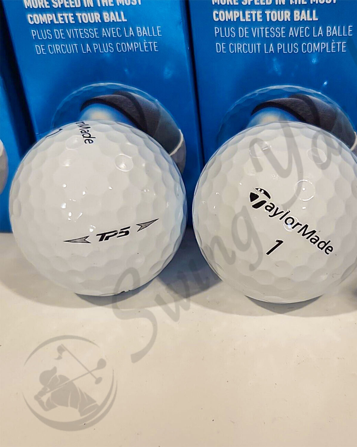My new TaylorMade TP5 balls on the table