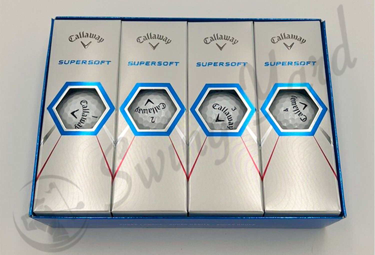 The 4 Supersoft single packs inside the box from Callaway