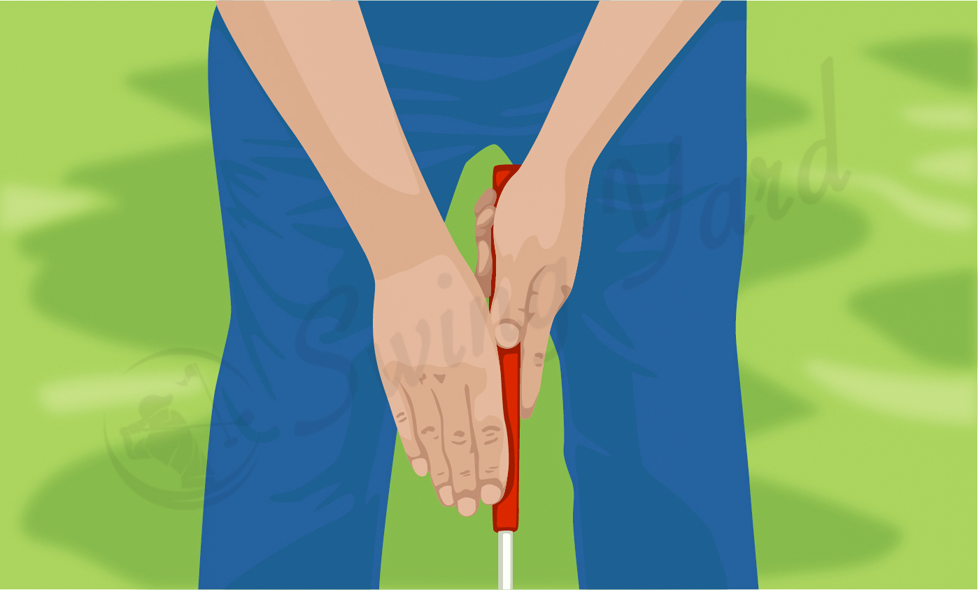 Left hand position for the saw putter grip