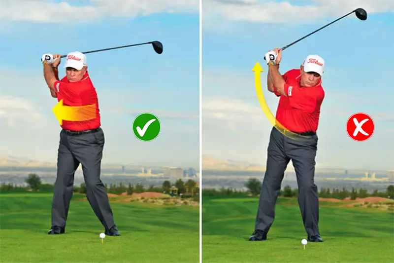 golf slice correction via shoulder turn