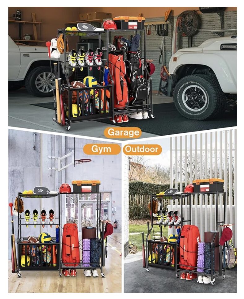 Versatile SafeRacks Large Golf Equipment Organizer Rack