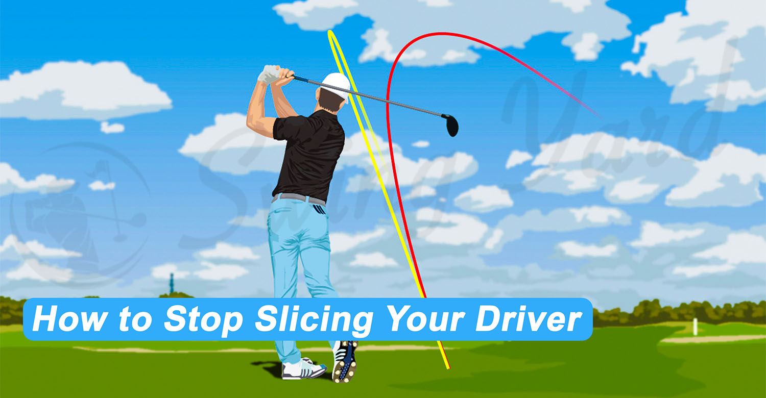 Golfer driving two different launch paths