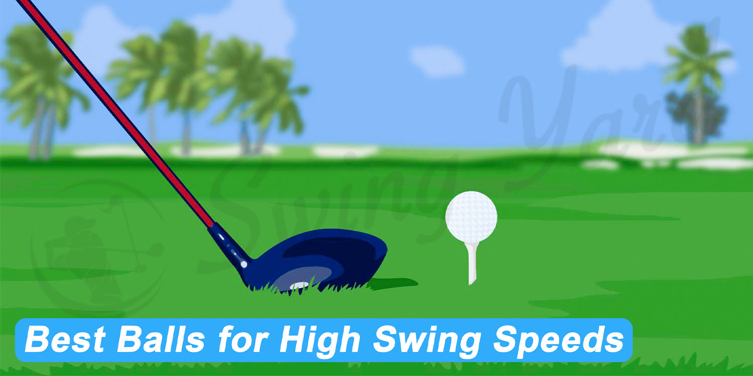 A driver lined up to hit a high swing speed golf ball