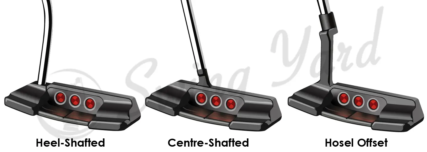 Types of putter hosel connections