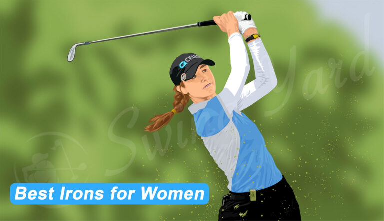 Golfer hitting a women's iron