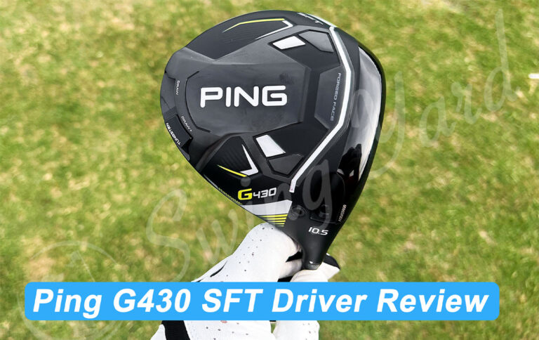 Me holding a Ping G430 SFT Driver for testing at the golf course