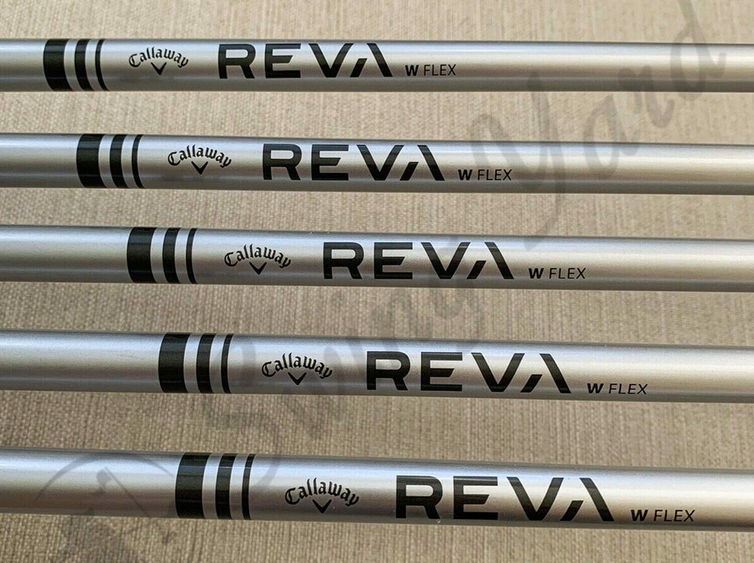 The graphite shafts of Callaway Reva club set for testing