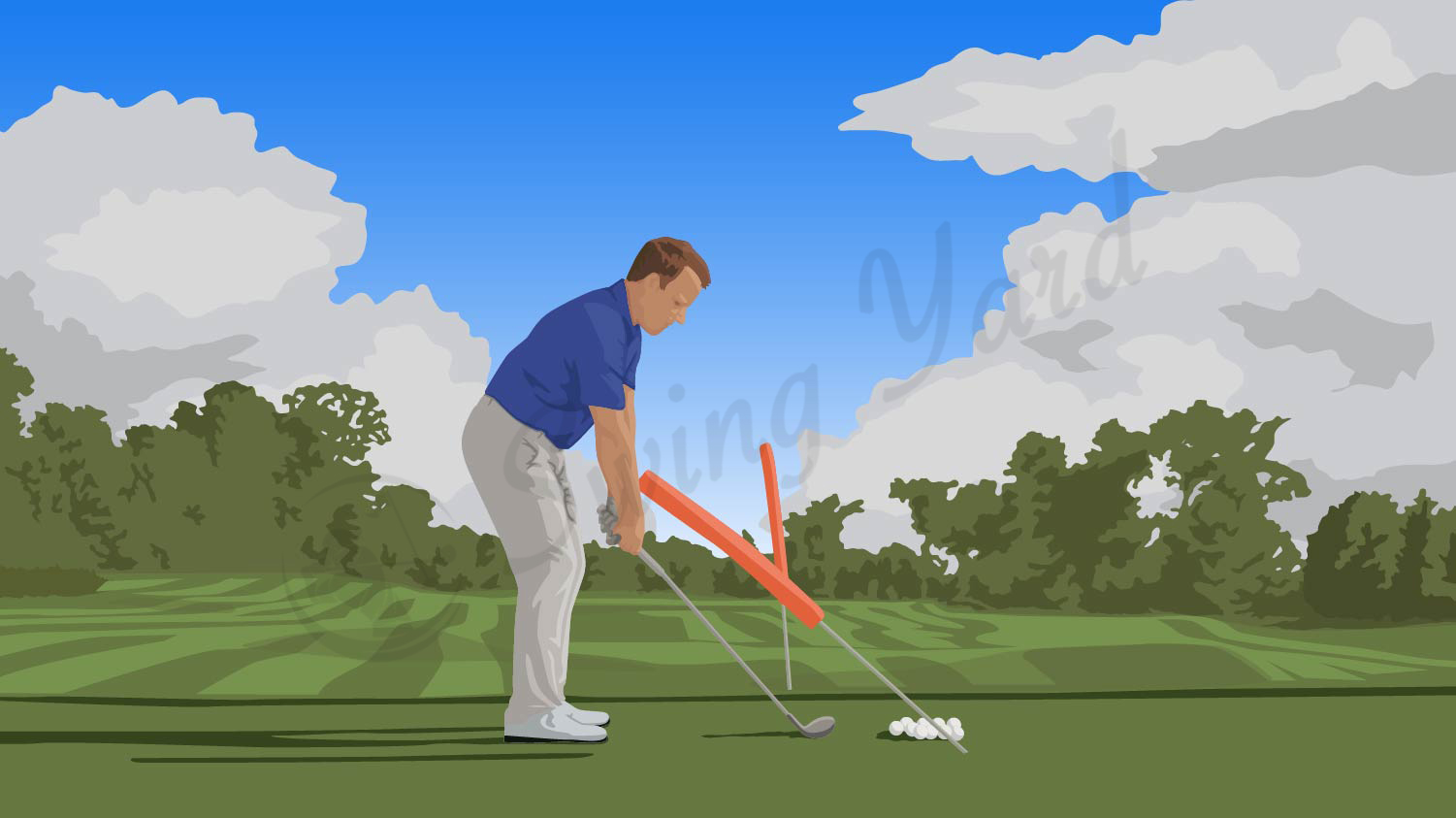 Alignment sticks help fix your swing path