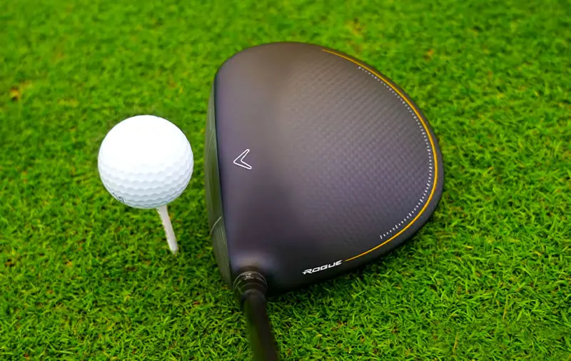 The new Rogue ST Max driver about to hit a golf ball