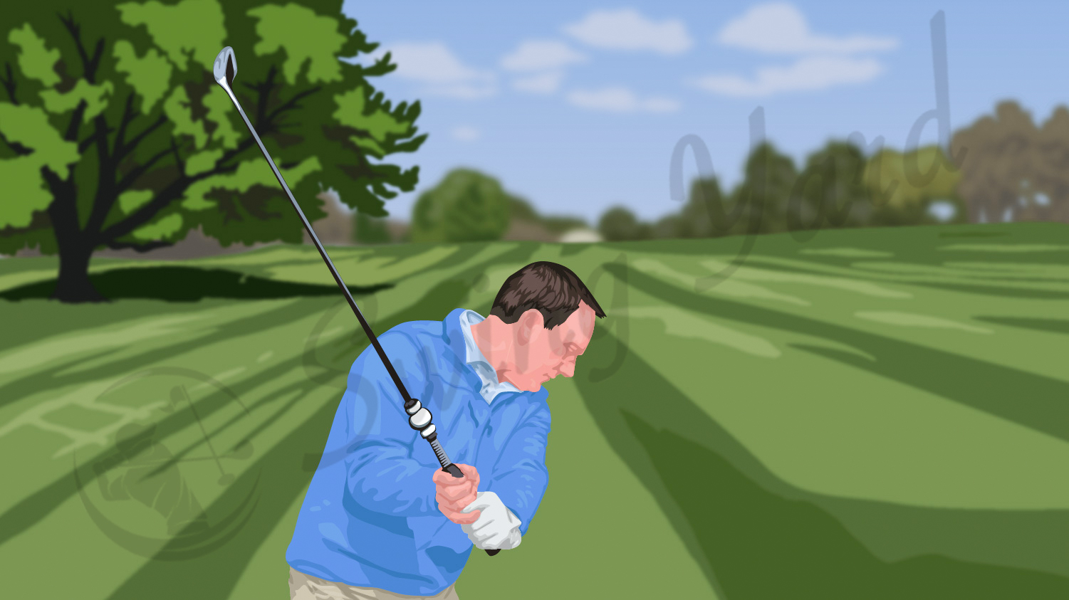 A guy using the plane slider golf aid