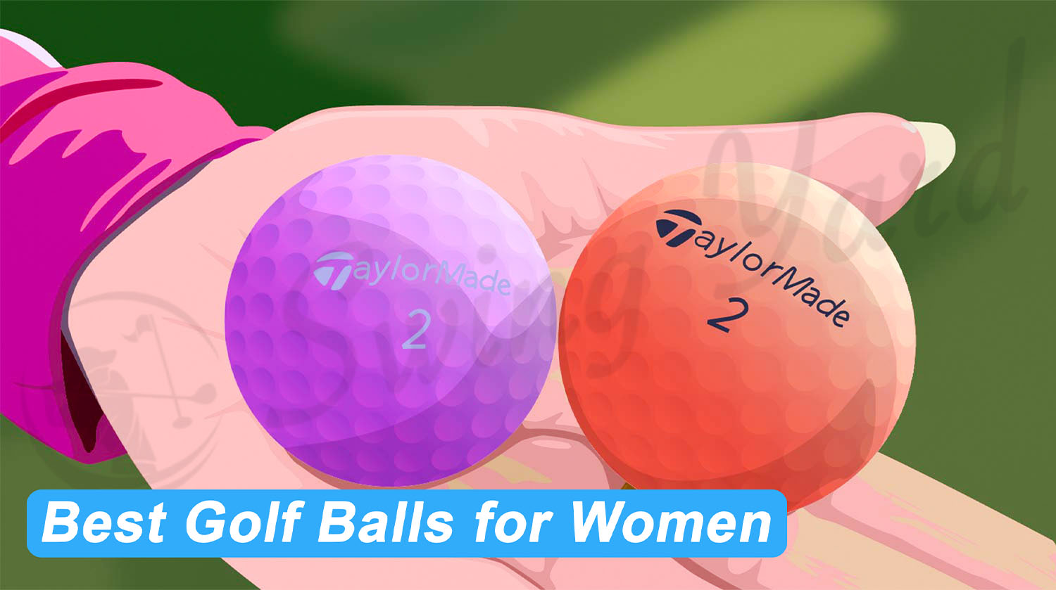 Holding two of the best golf balls for women
