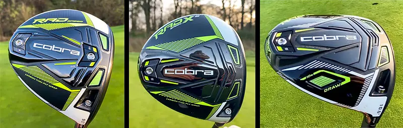 All 3 models of the Cobra King Radspeed Driver