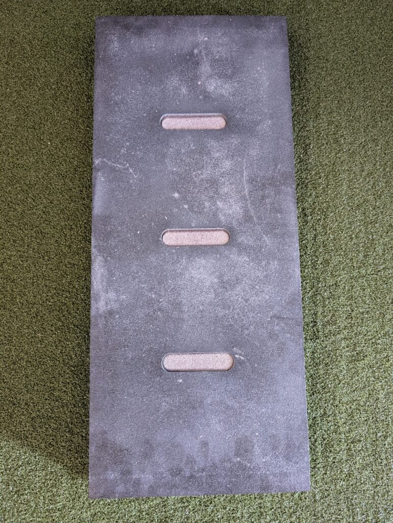 The underside of the sigpro softy hitting strip showing it's foam padding