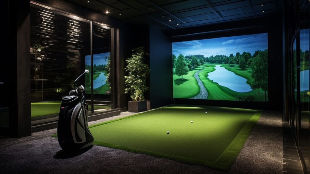 An image of a high quality at home golf simulator