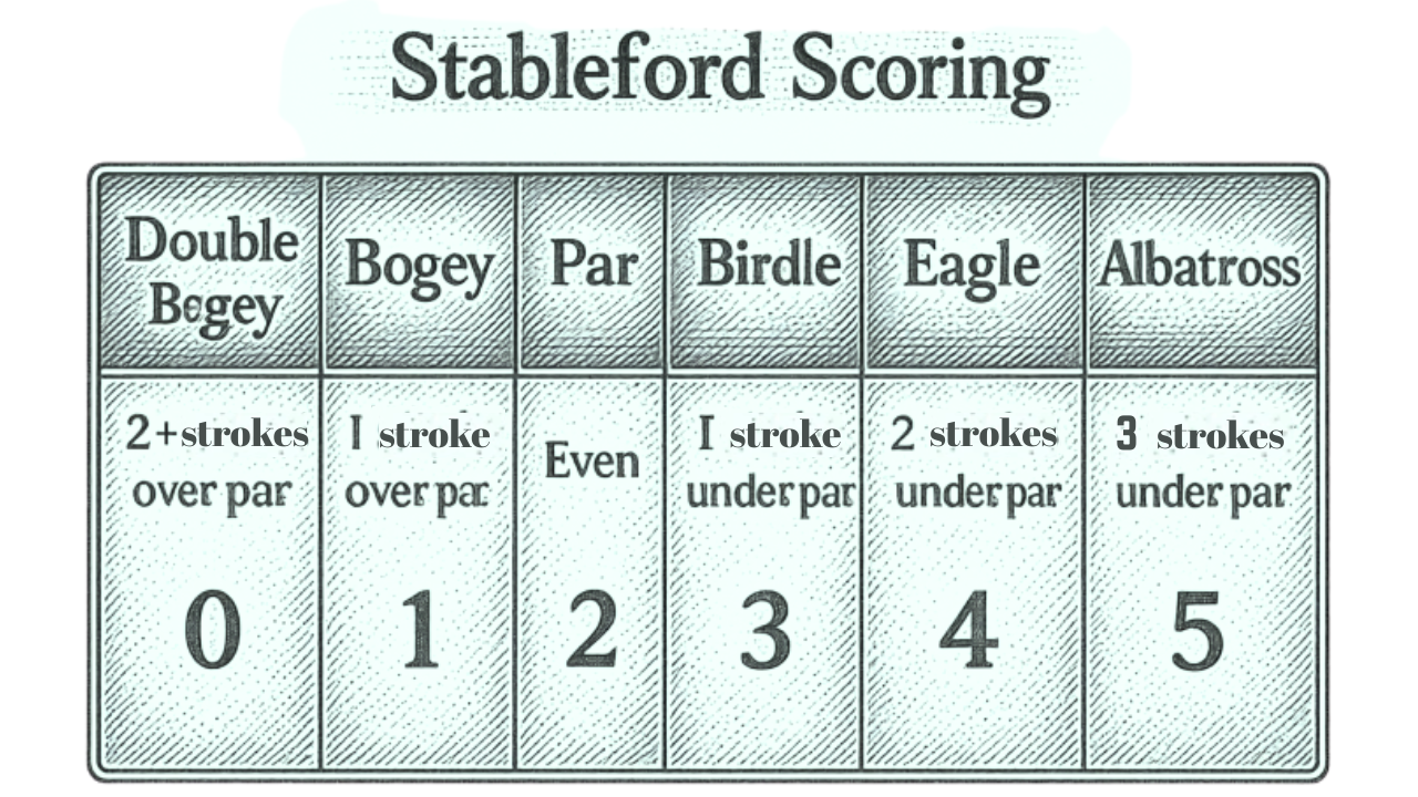 An image of how traditional Stableford Scoring works in golf