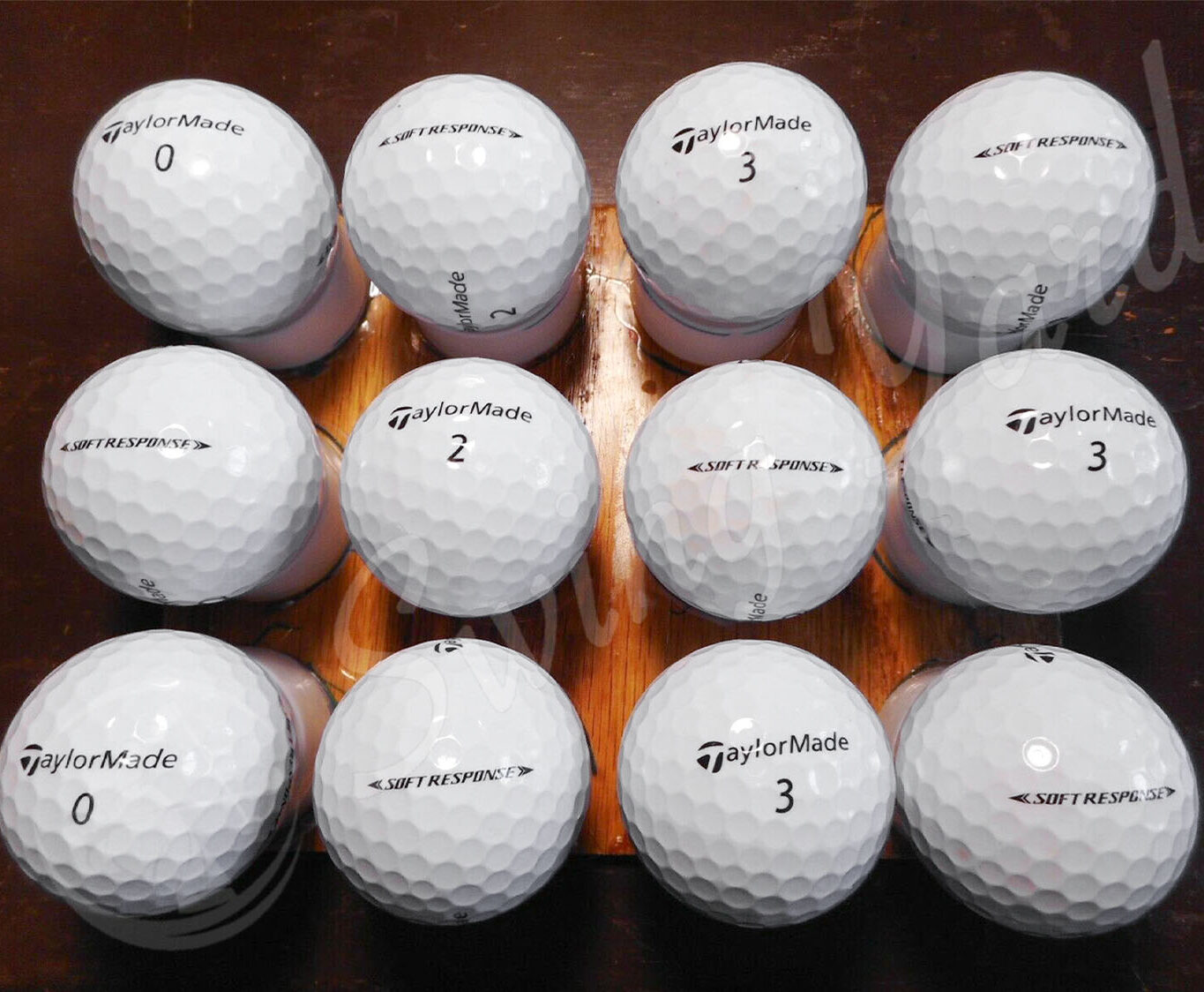A TaylorMade Soft Response golf balls at the driving range