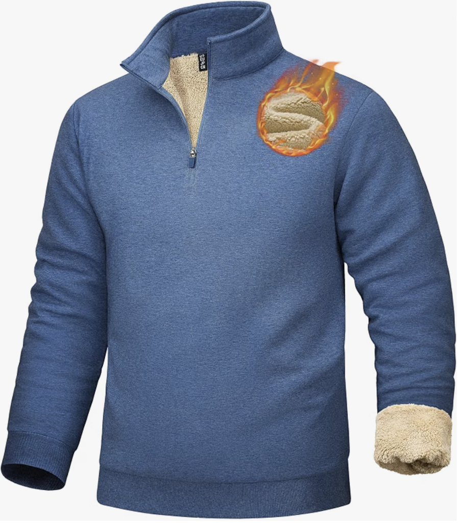 A warm sherpa fleece lined winter golf jacket