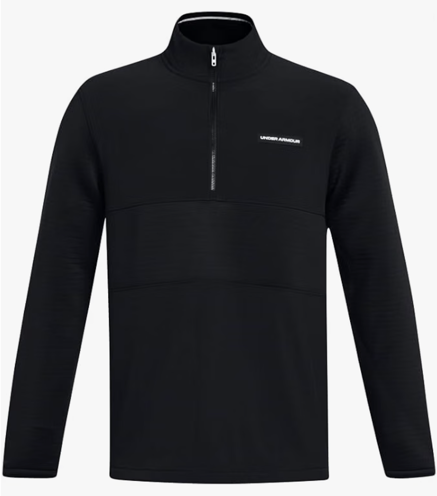 A perfect under armour half zip pullover that keeps you warm and dry during cold golf outings