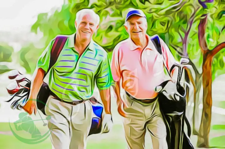 cartoon image of two senior golfers