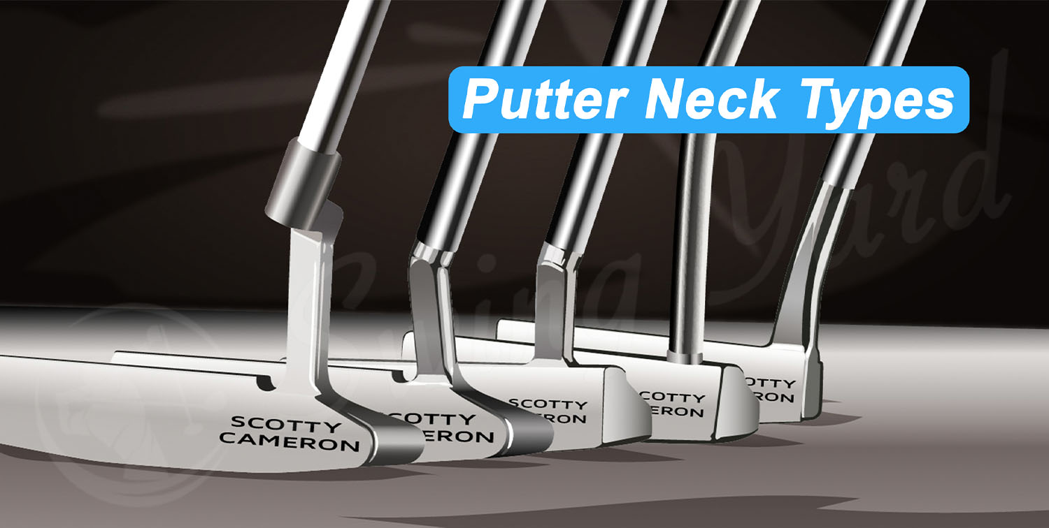 clubface view of different putter neck types
