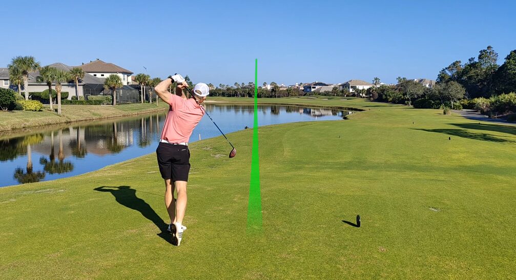 swingyard instructor brian hitting an optimal driver with a good launch angle